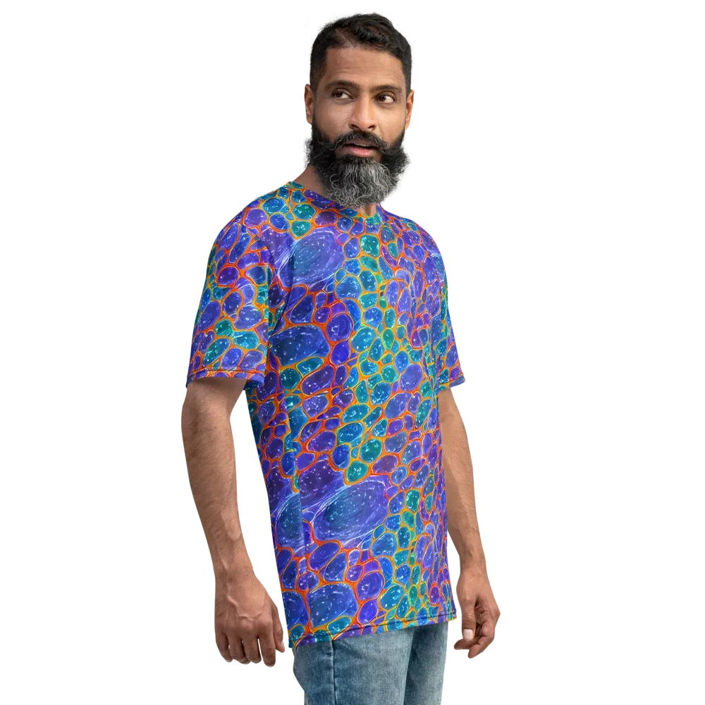 Neon Riverstone on Men's Crew Neck T-Shirt — Right