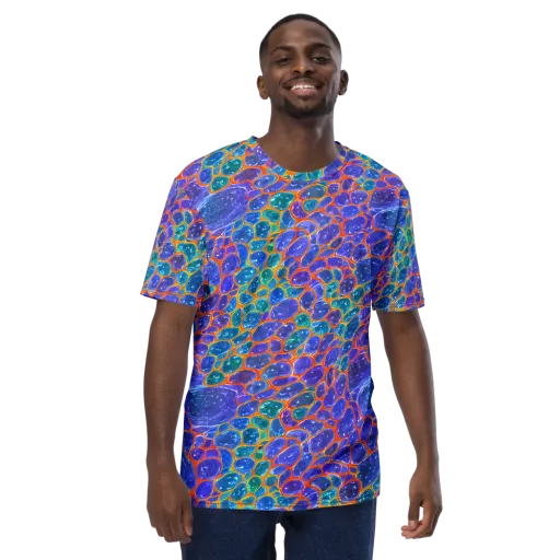 Neon Riverstone on a Men's Crew Neck T-Shirt