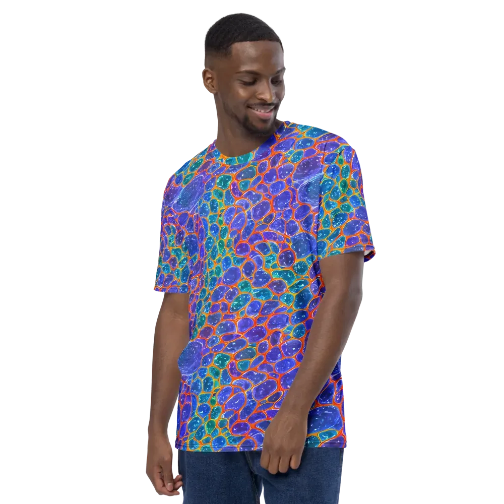 Neon Riverstone on Men's Crew Neck T-Shirt — Left