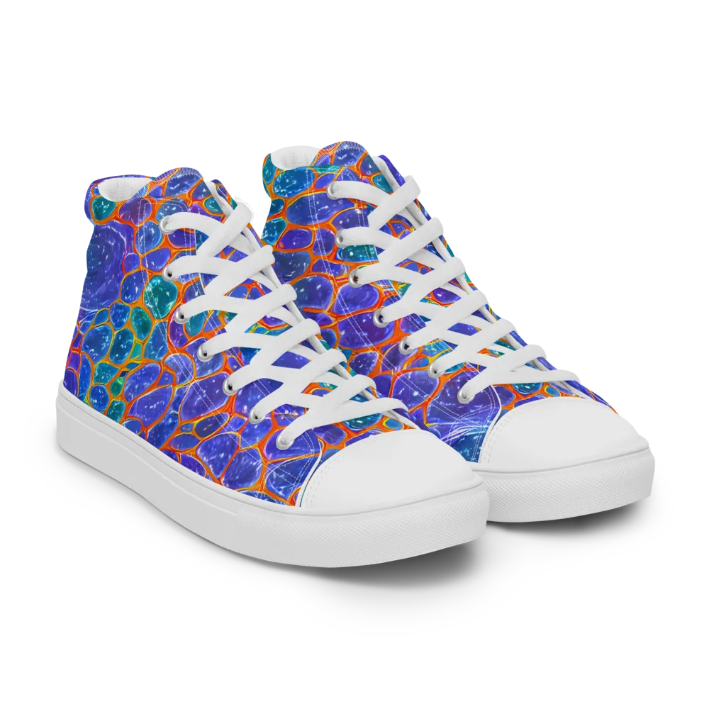 Neon Riverstone on Men's High Top Canvas Shoes — Right Front