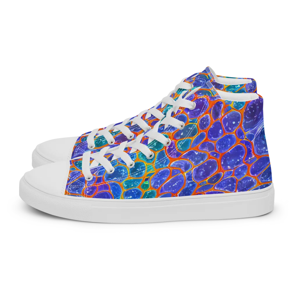 Neon Riverstone on Men's High Top Canvas Shoes — Left