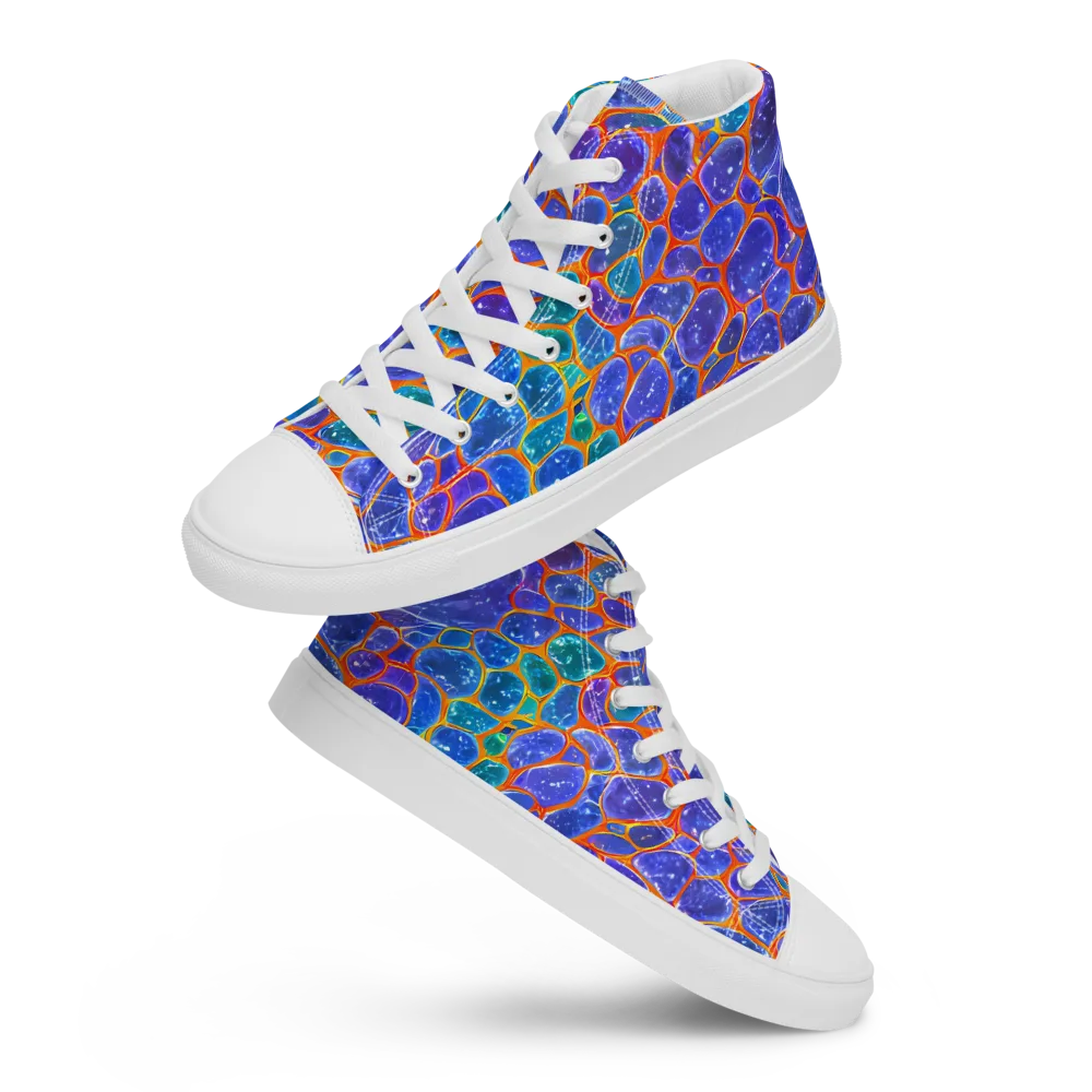 Neon Riverstone on Men's High Top Canvas Shoes — Front