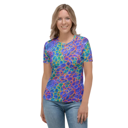 Neon Riverstone on a Women's Crew Neck T-Shirt