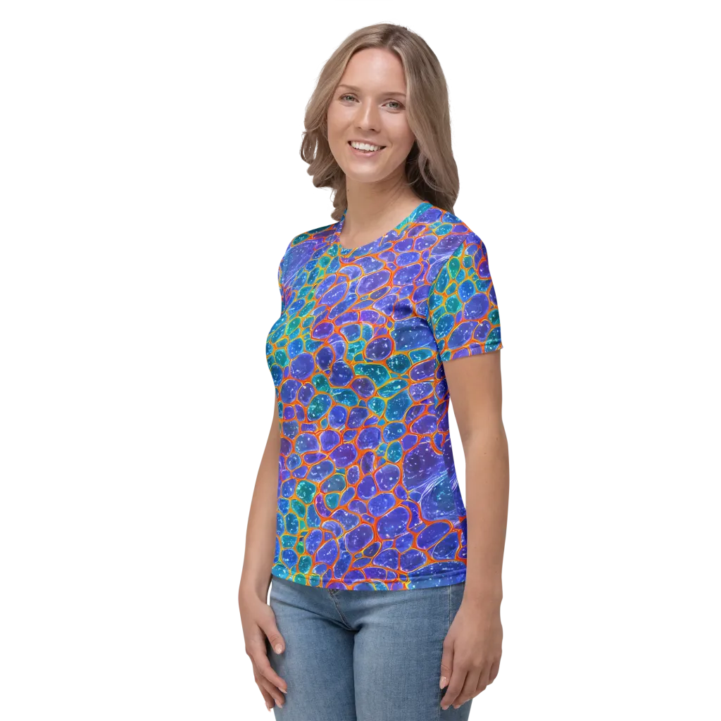 Neon Riverstone on Women's Crew Neck T-Shirt — Left