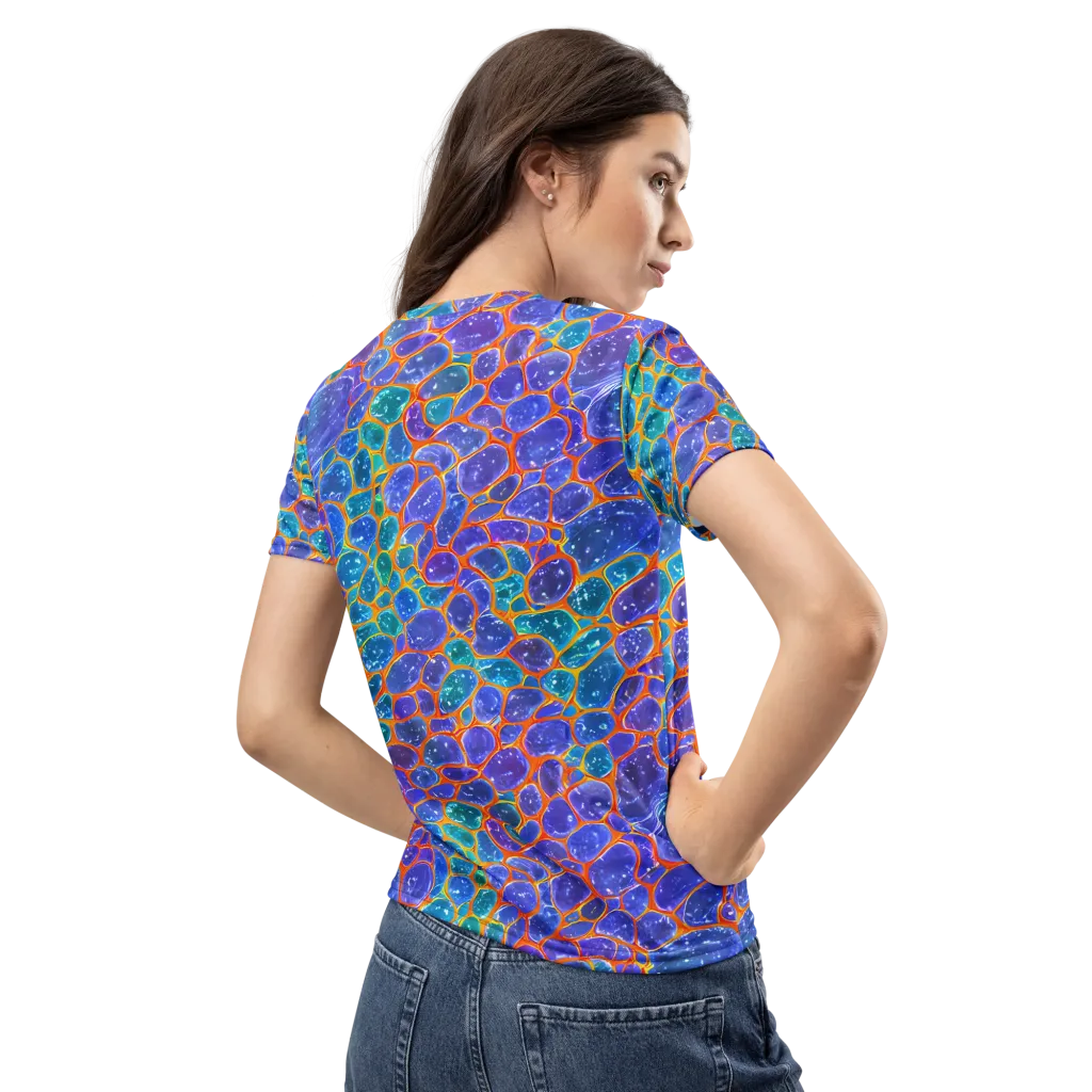 Neon Riverstone on Women's Crew Neck T-Shirt — Back