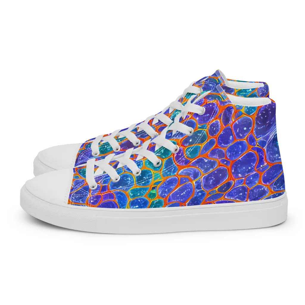 Neon Riverstone on Women's High Top Canvas Shoes — Left