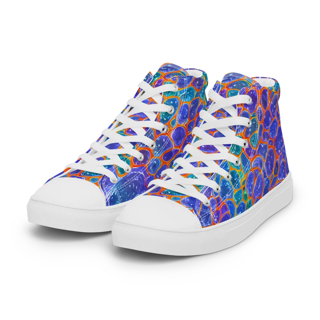 Neon Riverstone on Women's High Top Canvas Shoes — Left Front