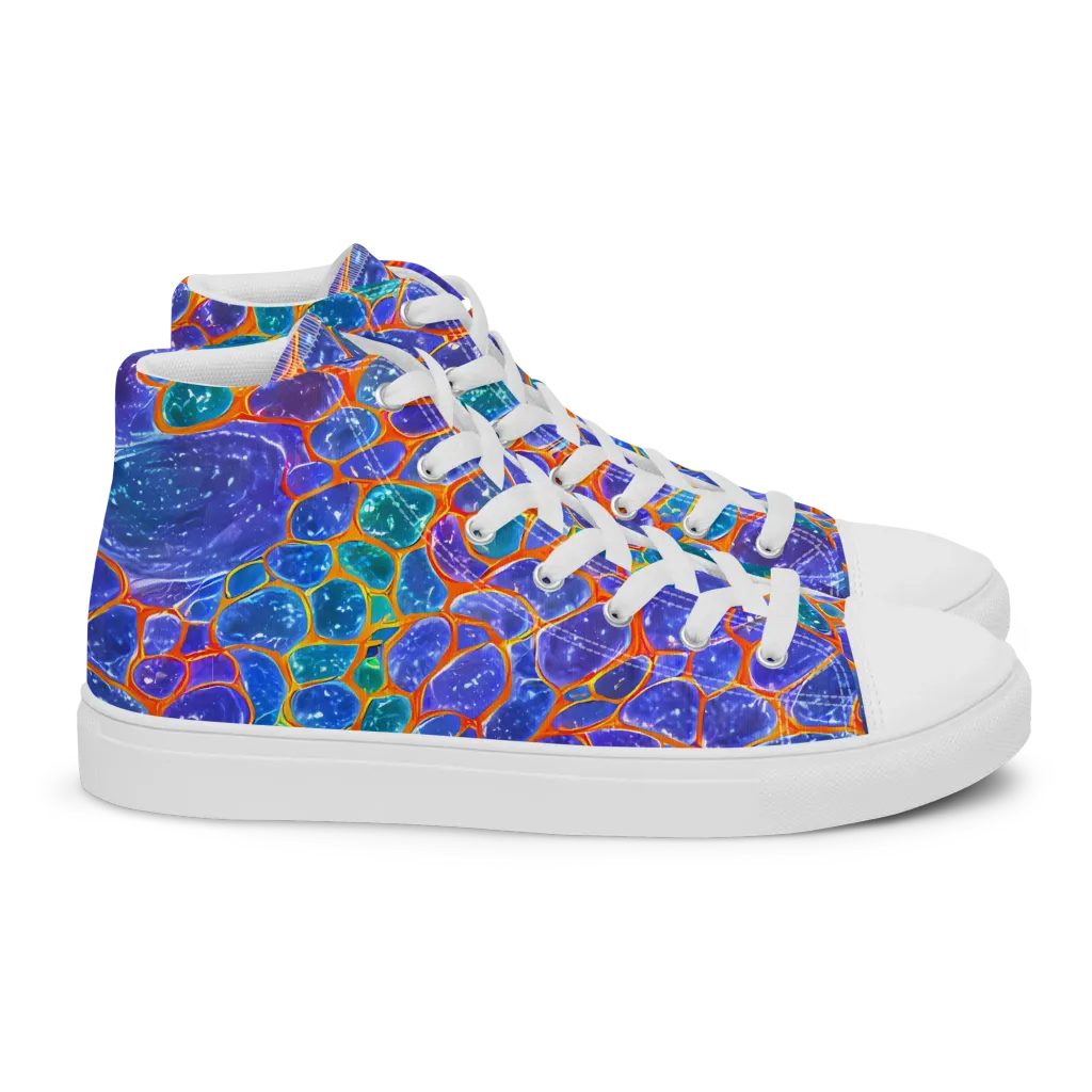 Neon Riverstone on Women's High Top Canvas Shoes — Right
