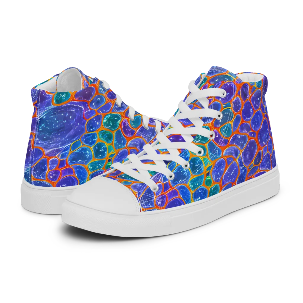 Neon Riverstone on Women's High Top Canvas Shoes — Left