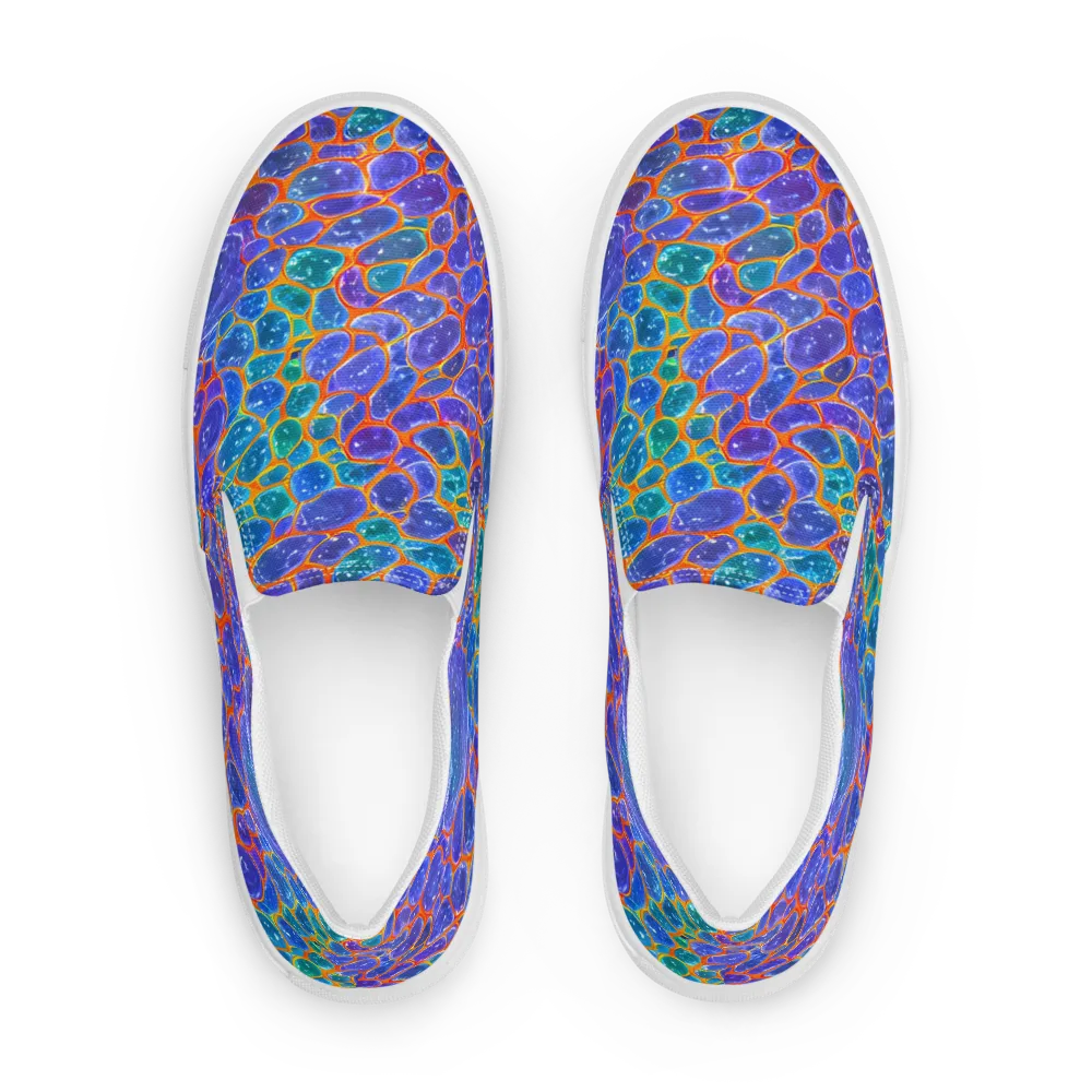 Neon Riverstone on Men's Slip-On Canvas Shoes — Front