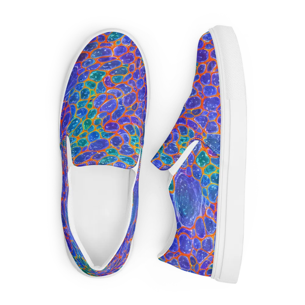 Neon Riverstone on Men's Slip-On Canvas Shoes — Front