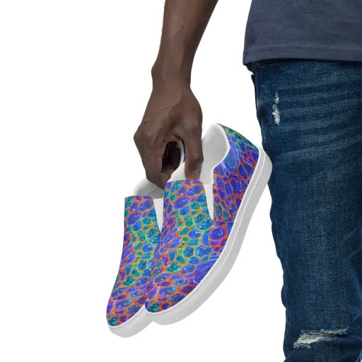 Neon Riverstone on a Men's Slip-On Canvas Shoes