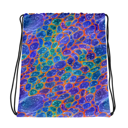 Neon Riverstone on a Drawstring Bag