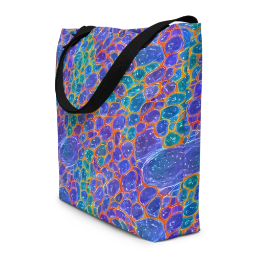 Neon Riverstone on a Large Tote Bag W/ Pocket