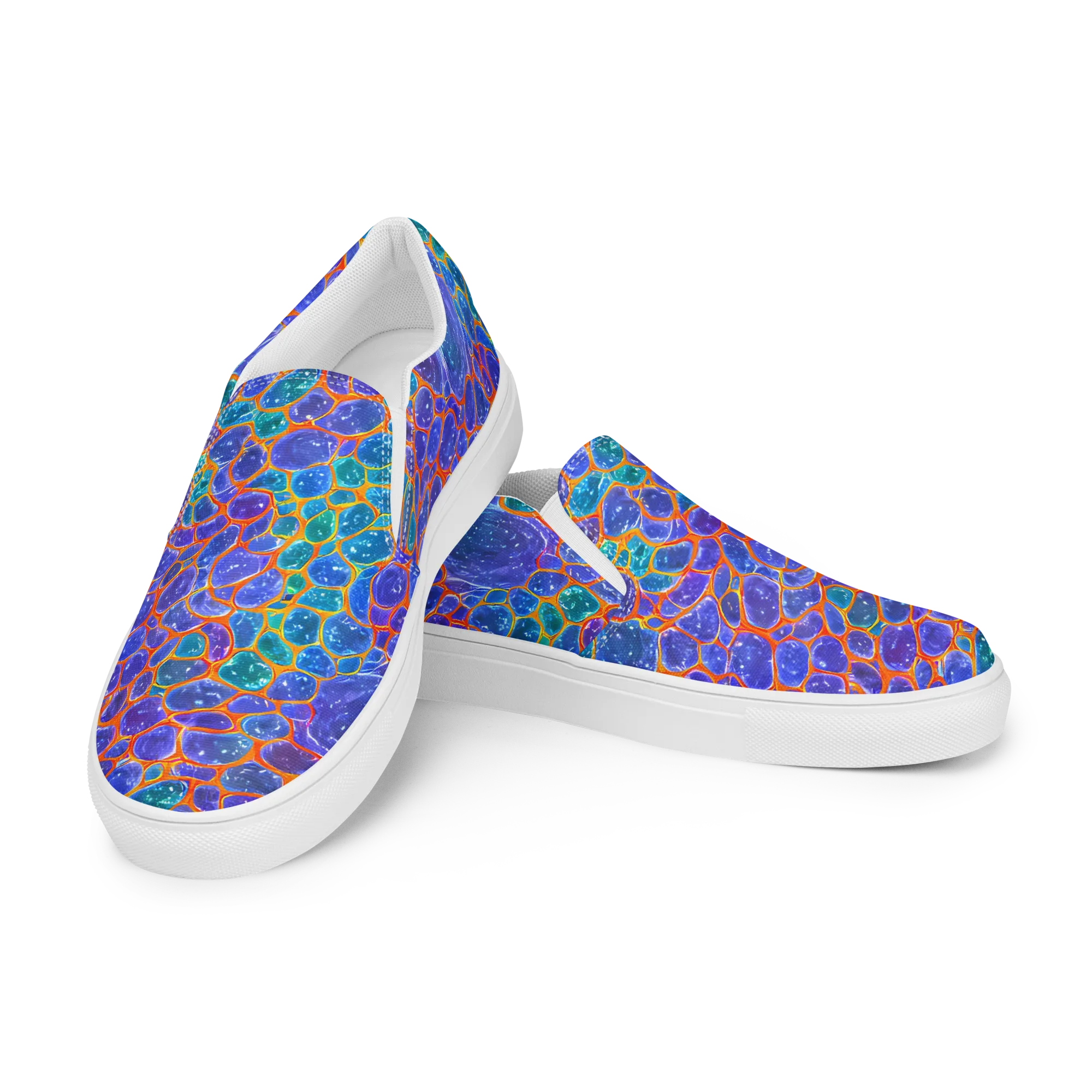 Neon Riverstone on Women's Slip-On Canvas Shoes — Left Front