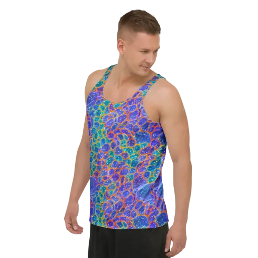 Neon Riverstone on a Men's Tank Top