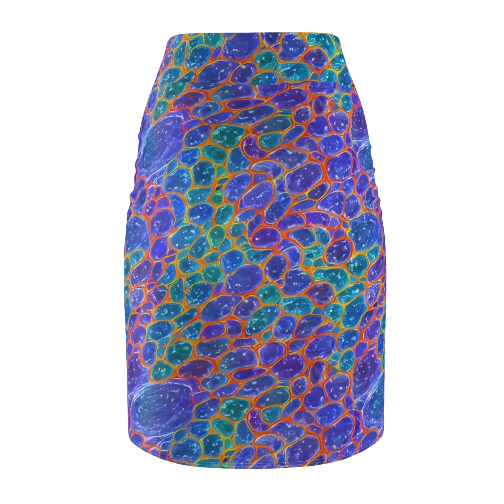 Neon Riverstone on Pencil Skirt — Back