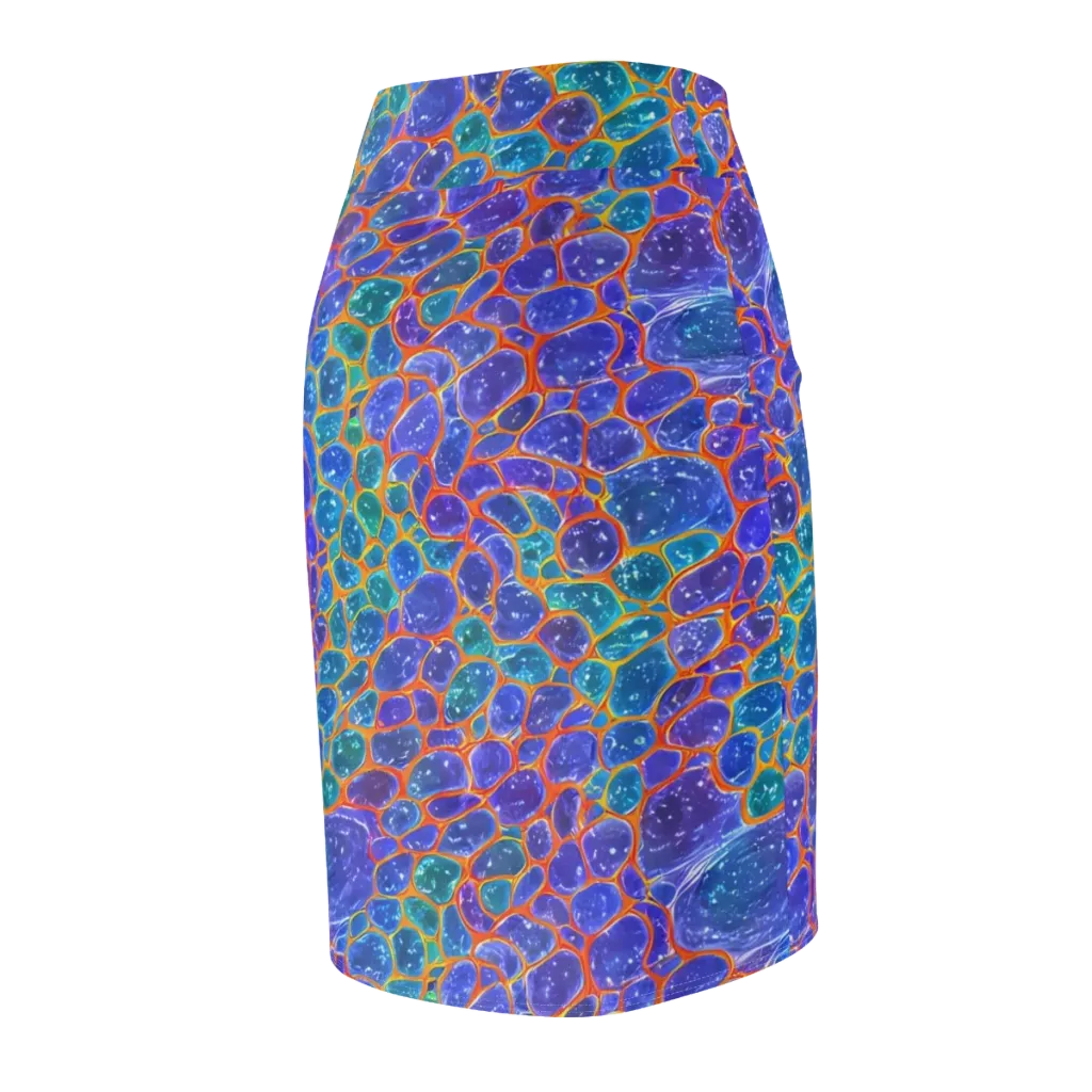 Neon Riverstone on Pencil Skirt — Back Side