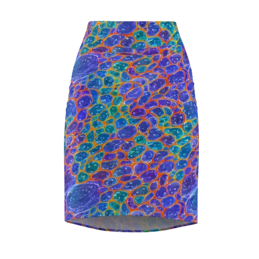 Neon Riverstone on a Pencil Skirt