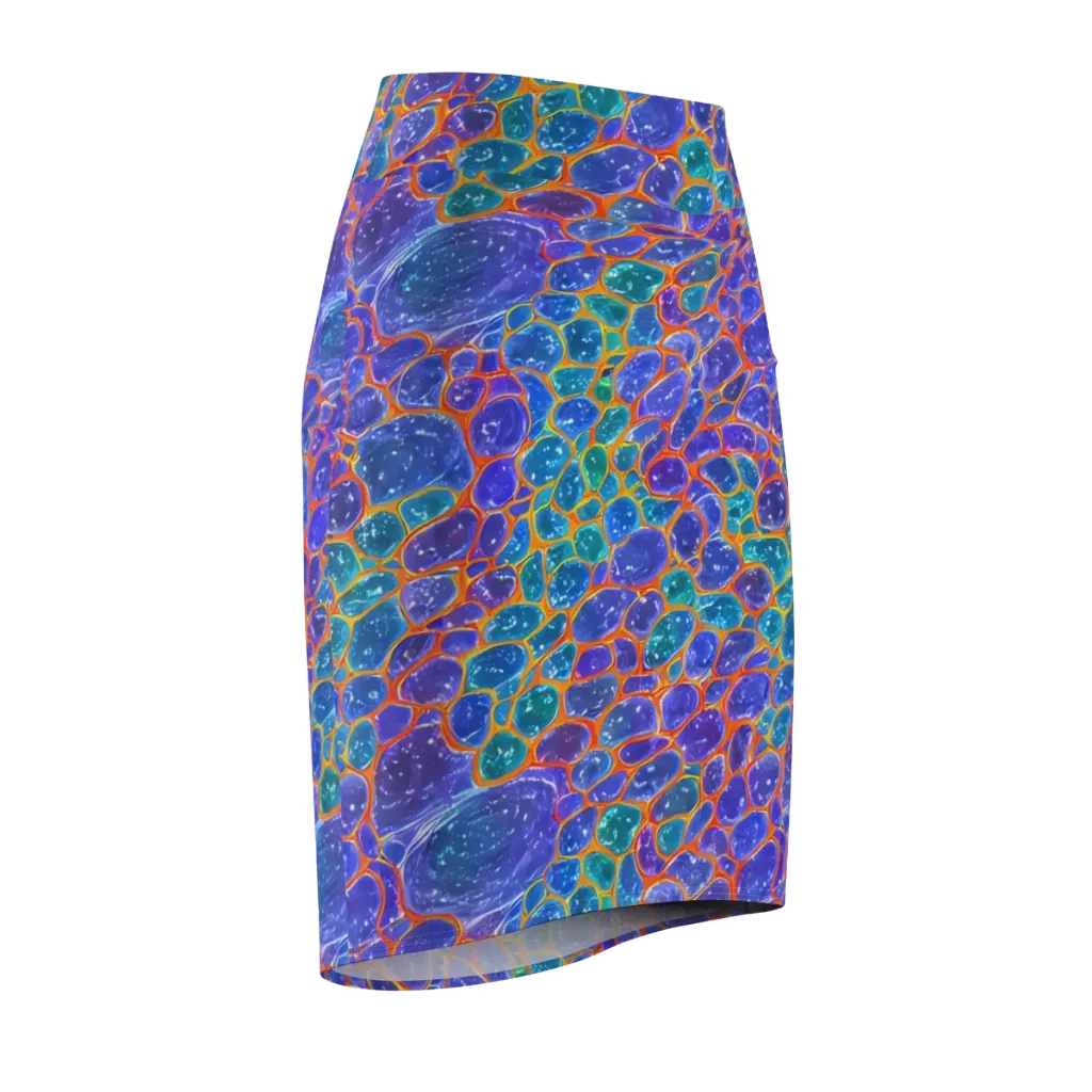 Neon Riverstone on Pencil Skirt — Front Side