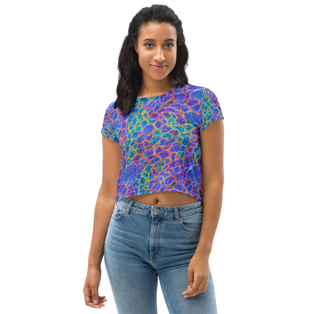 Neon Riverstone on Crop Tee — Front
