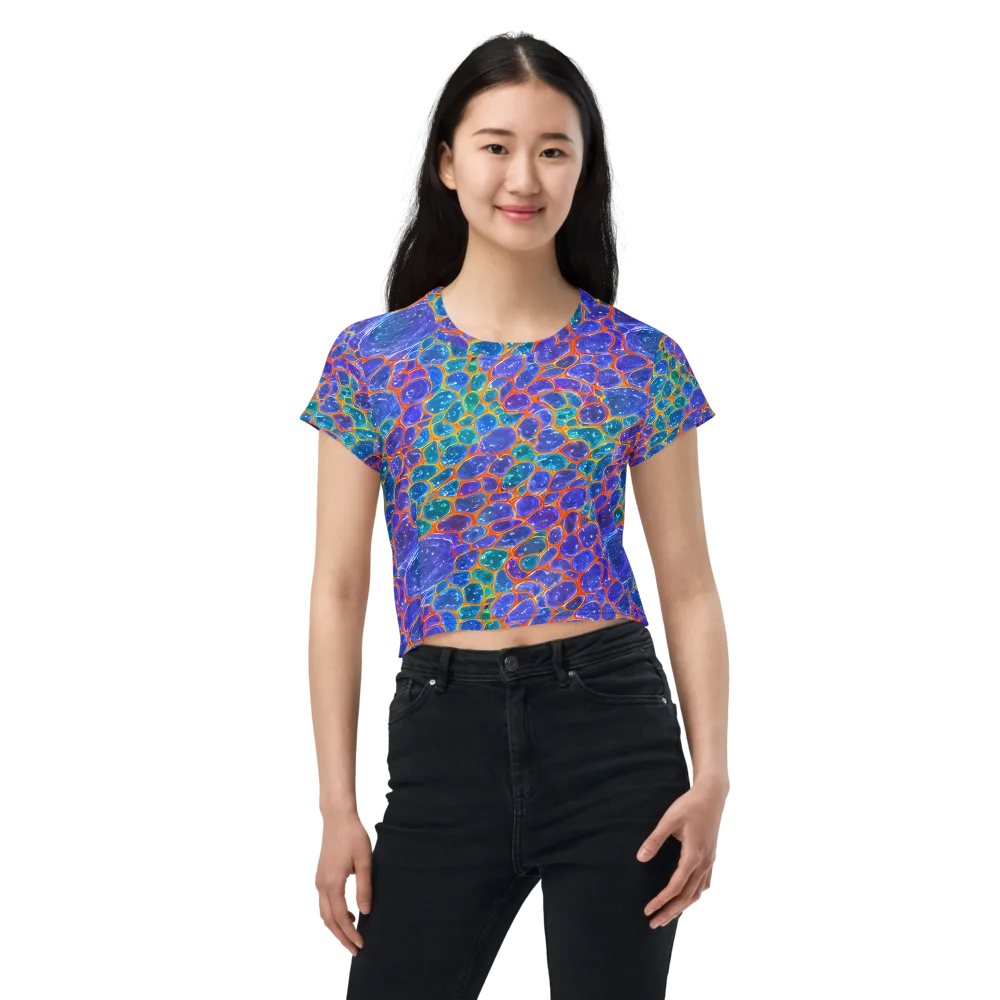 Neon Riverstone on Crop Tee — Front