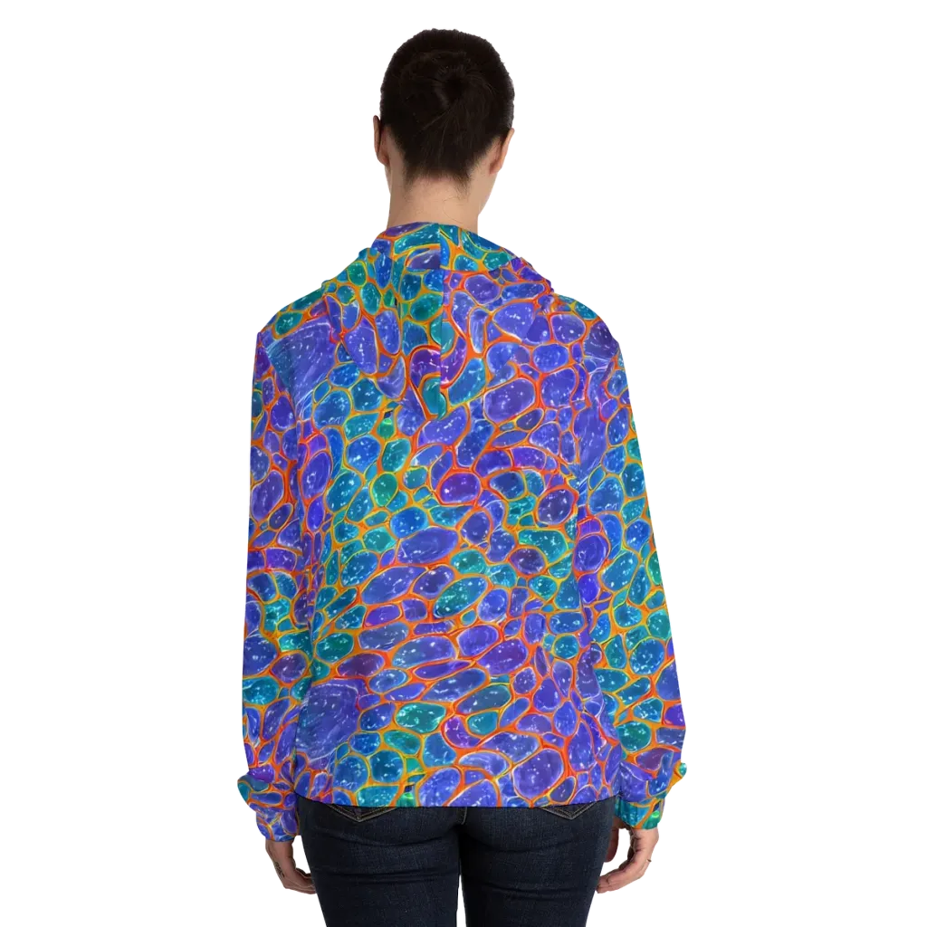 Neon Riverstone on Women's Full-Zip Hoodie — Back On Person