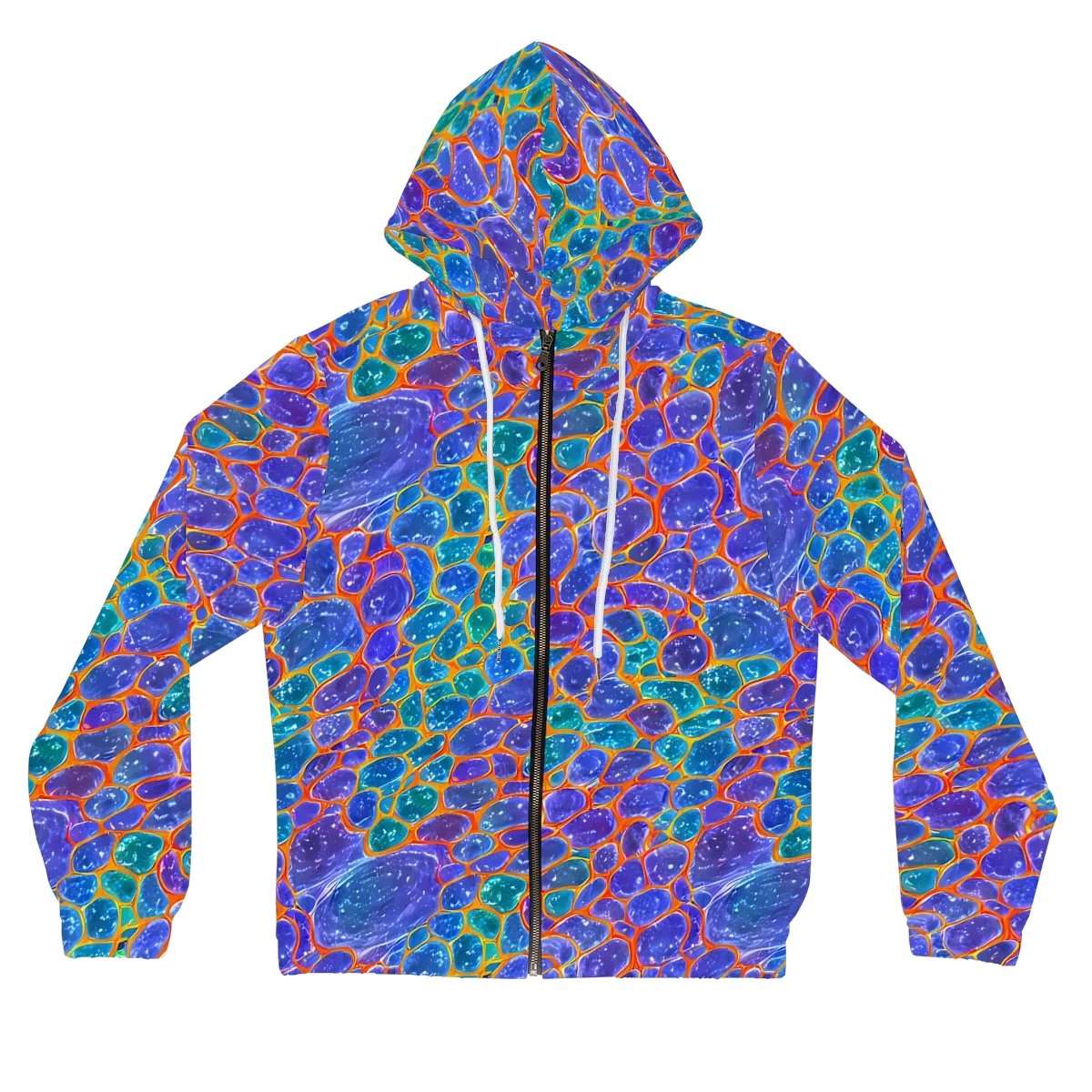 Neon Riverstone on Women's Full-Zip Hoodie — Front