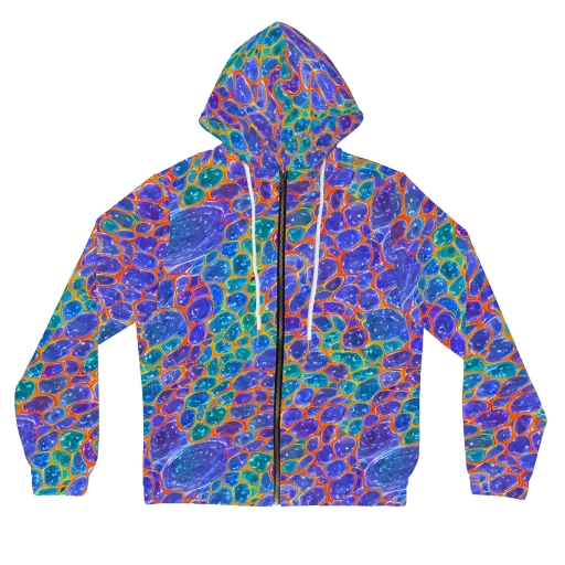 Neon Riverstone on a Women's Full-Zip Hoodie