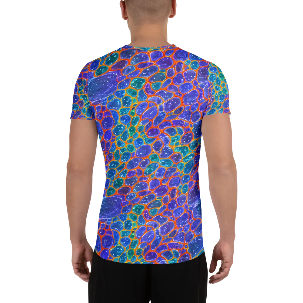 Neon Riverstone on Men's Athletic T-Shirt — Back