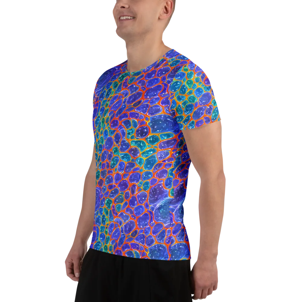 Neon Riverstone on Men's Athletic T-Shirt — Left