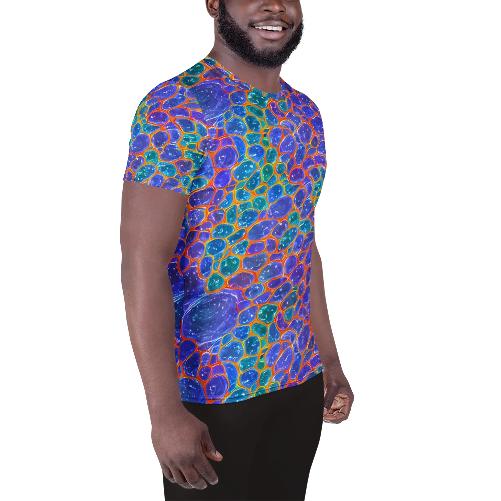 Neon Riverstone on Men's Athletic T-Shirt — Right