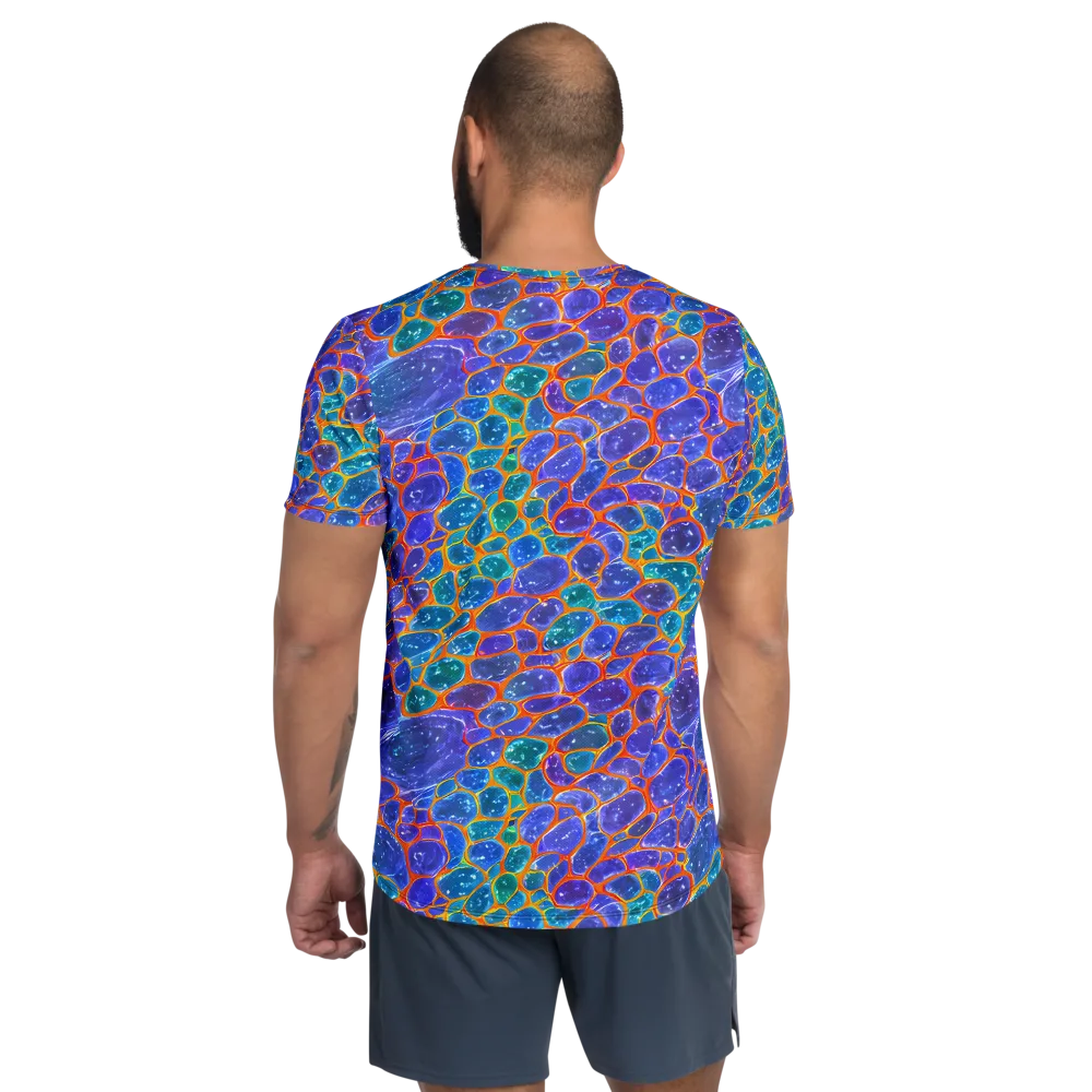 Neon Riverstone on Men's Athletic T-Shirt — Back
