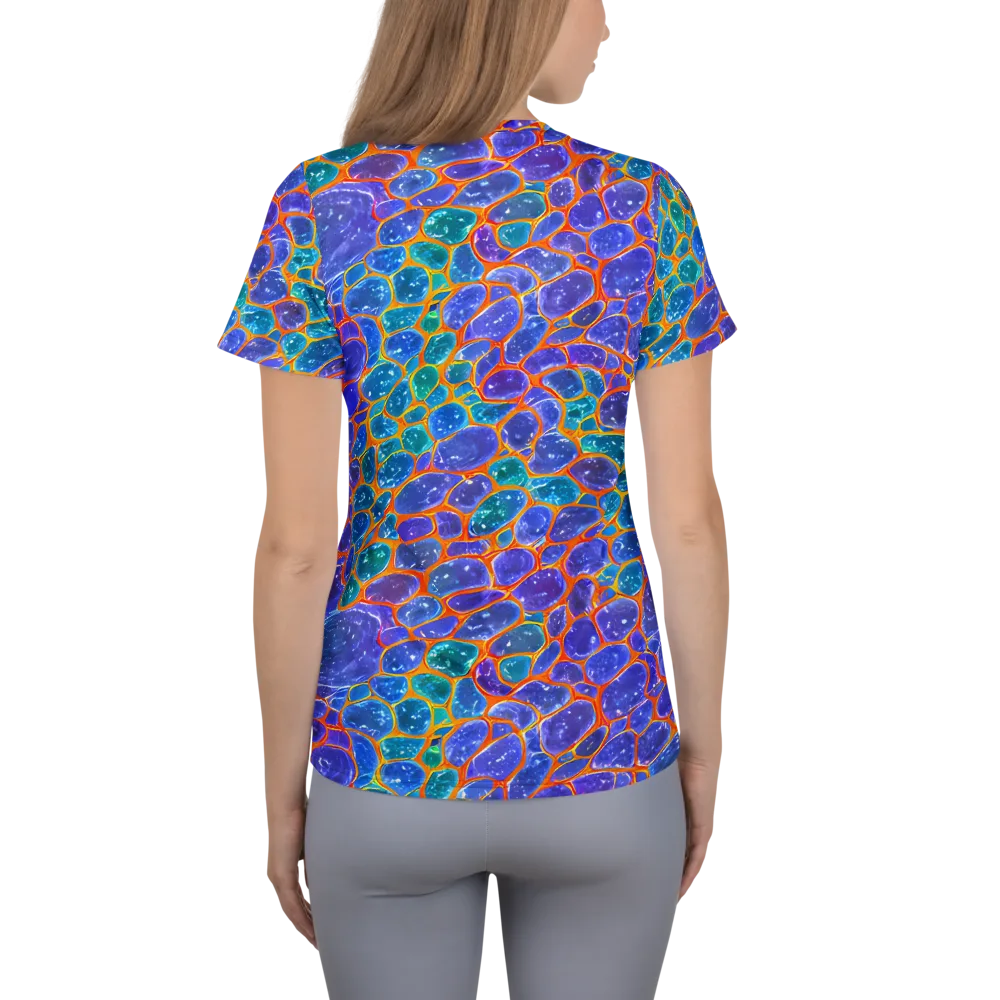 Neon Riverstone on Women's Athletic T-Shirt — Back