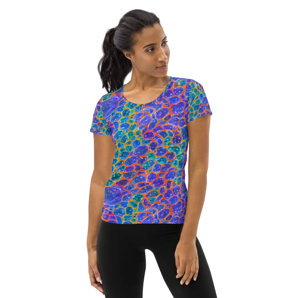 Neon Riverstone on Women's Athletic T-Shirt — Front