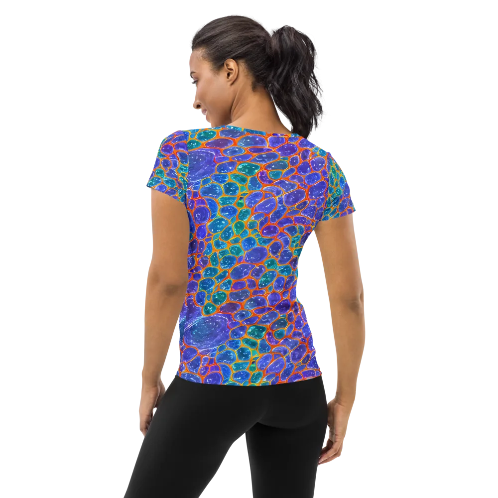 Neon Riverstone on Women's Athletic T-Shirt — Back