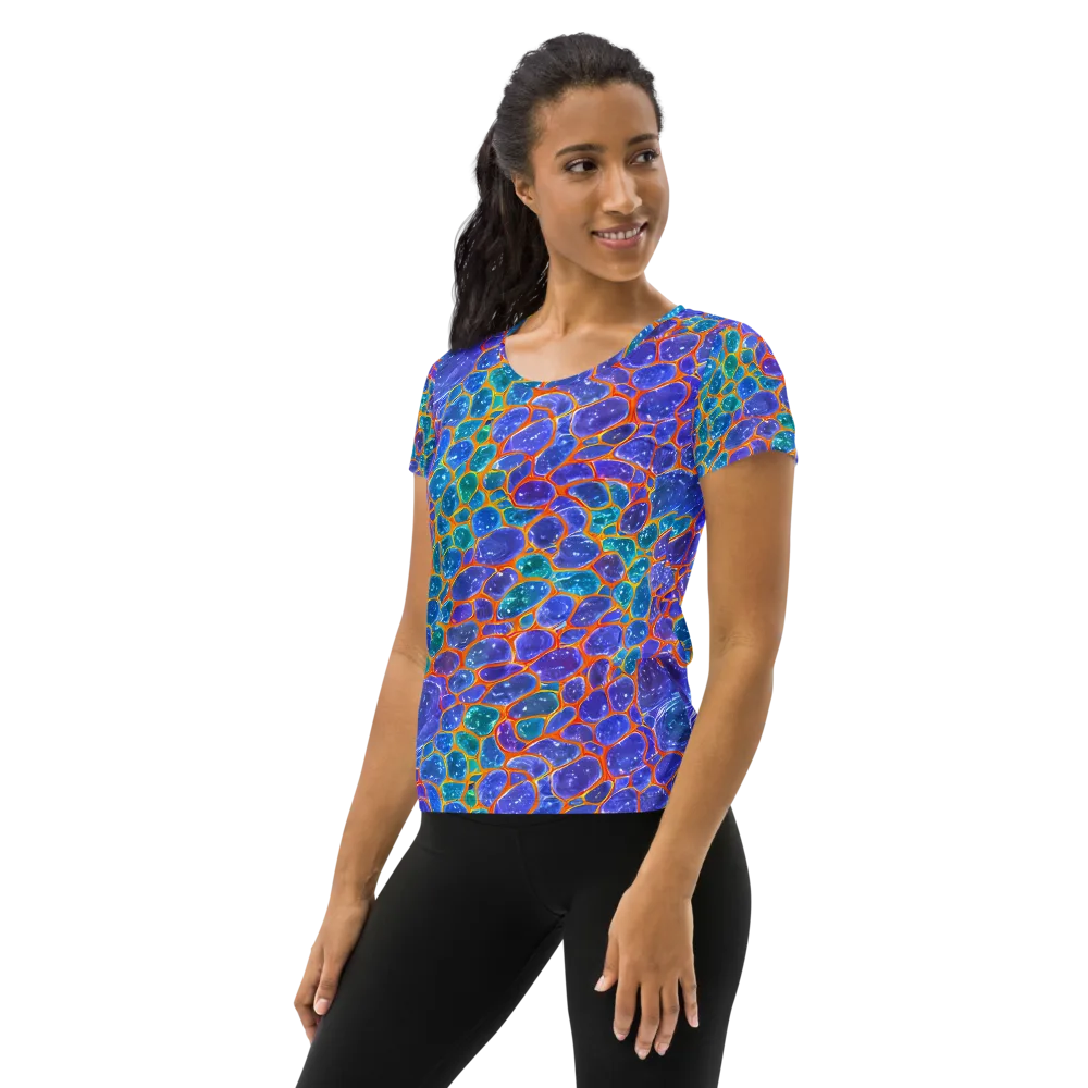 Neon Riverstone on Women's Athletic T-Shirt — Left