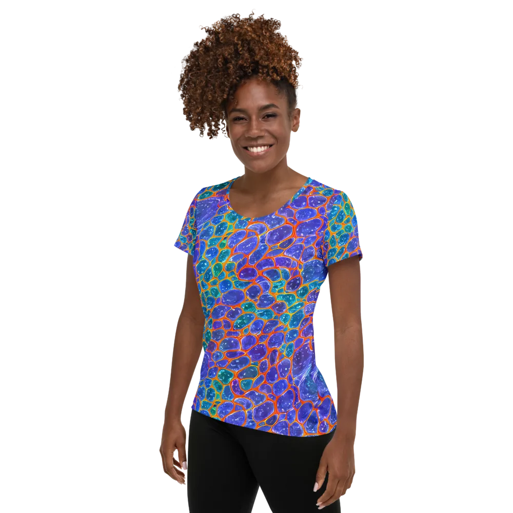 Neon Riverstone on Women's Athletic T-Shirt — Left