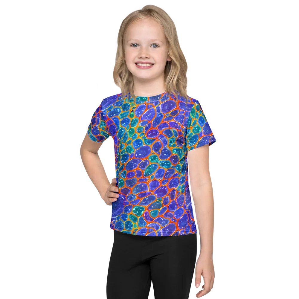 Neon Riverstone on Kids Crew Neck T-Shirt — Front