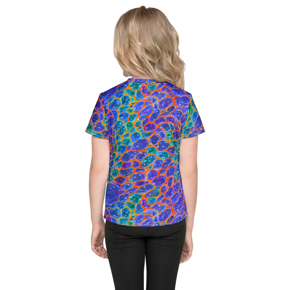 Neon Riverstone on Kids Crew Neck T-Shirt — Back