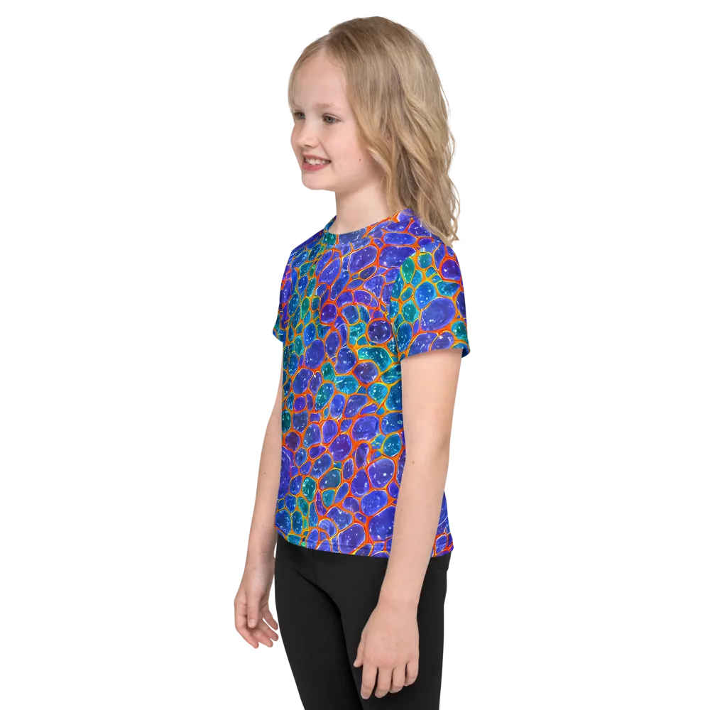 Neon Riverstone on Kids Crew Neck T-Shirt — Left