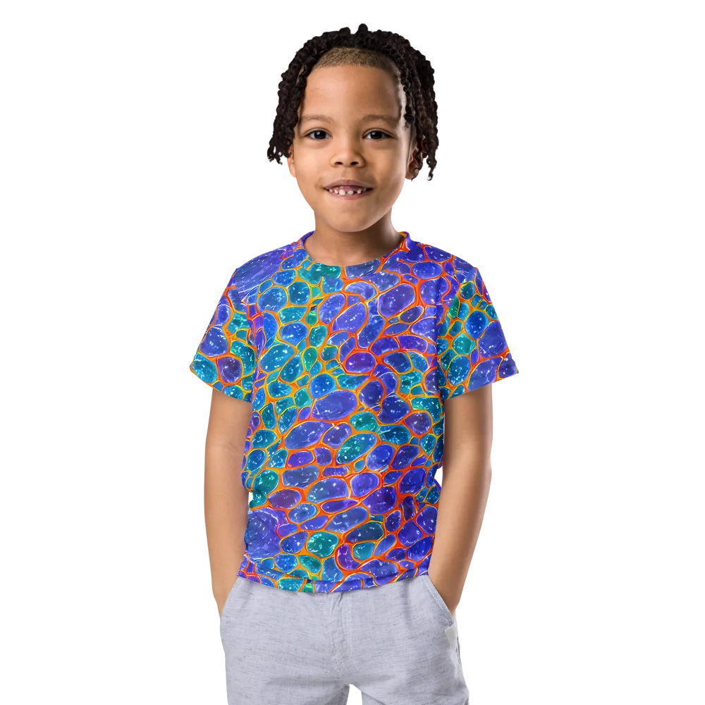 Neon Riverstone on Kids Crew Neck T-Shirt — Front