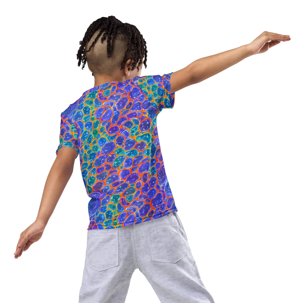Neon Riverstone on Kids Crew Neck T-Shirt — Back