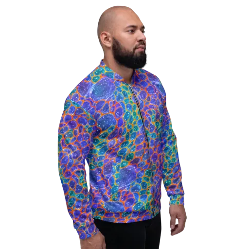 Neon Riverstone on a Bomber Jacket
