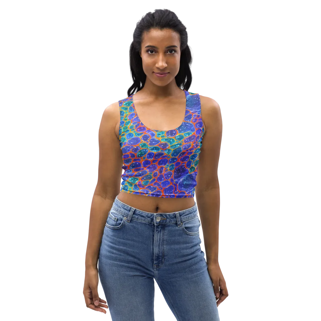 Neon Riverstone on Crop Top — Front