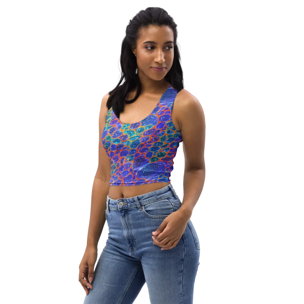 Neon Riverstone on Crop Top — Left Front
