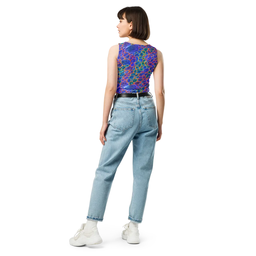 Neon Riverstone on Crop Top — Back