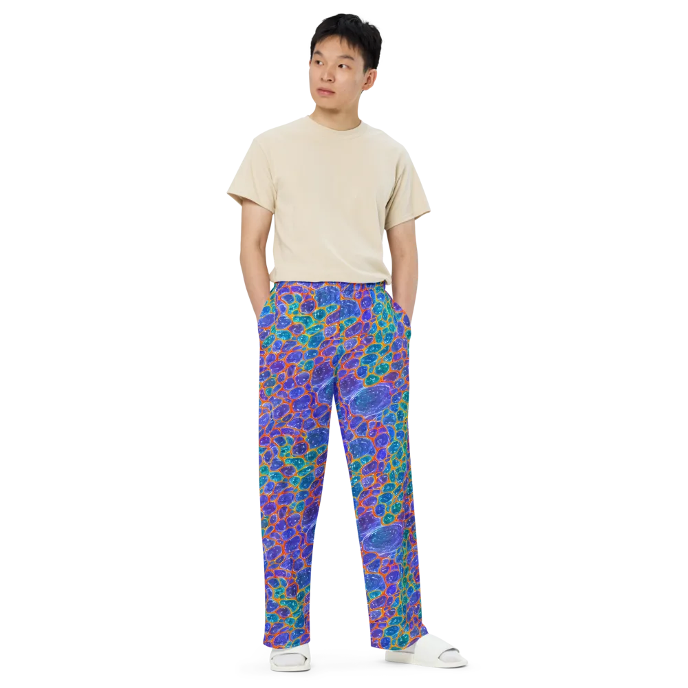 Neon Riverstone on Wide-Leg Pants — Front