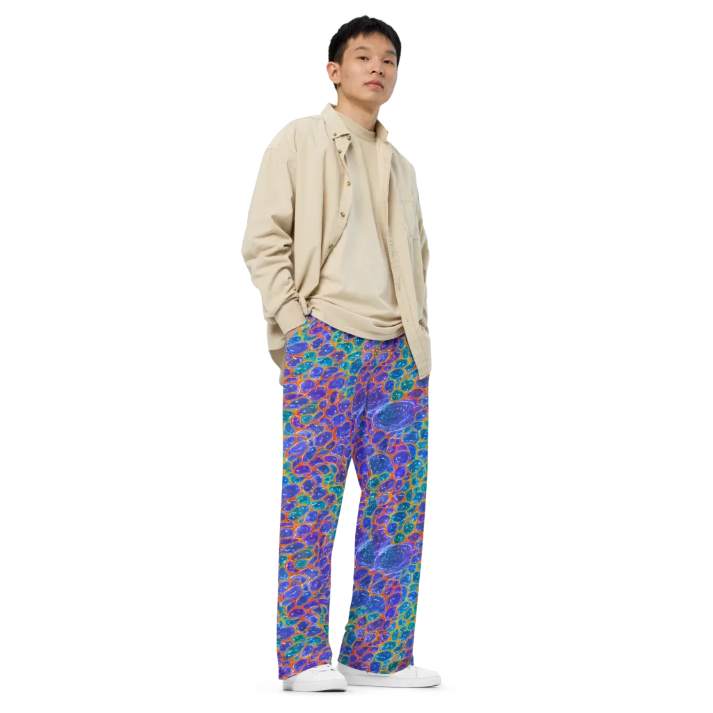 Neon Riverstone on Wide-Leg Pants — Right Front