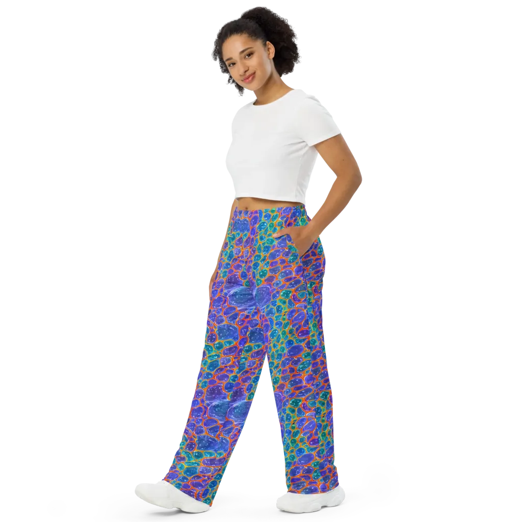 Neon Riverstone on Wide-Leg Pants — Left Front